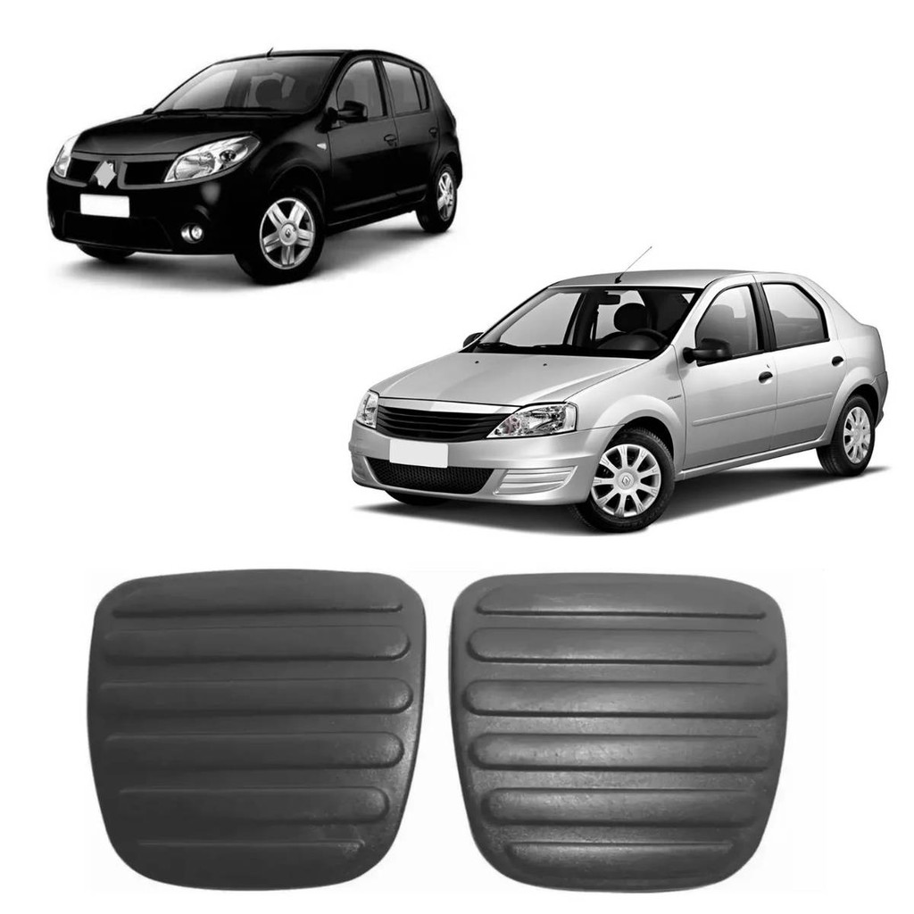 Kit Pedaleira Freio + Embreagem Logan E Sandero Ate 2011 - Preto