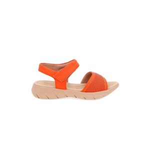 Sandália Usaflex Plataforma Couro Laranja