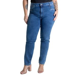 Calça Jeans Plus Size Jeans Cintura Alta