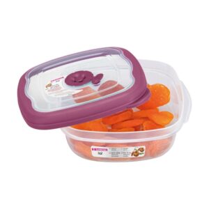 Pote Plástico Quadrado Hermético Açaí 920ml Flor Sanremo