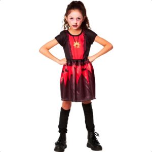 Fantasia Halloween Vampira Infantil pra Menina com Meias