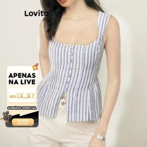 Regata Feminina Listrada Elegante Divisão Frontal