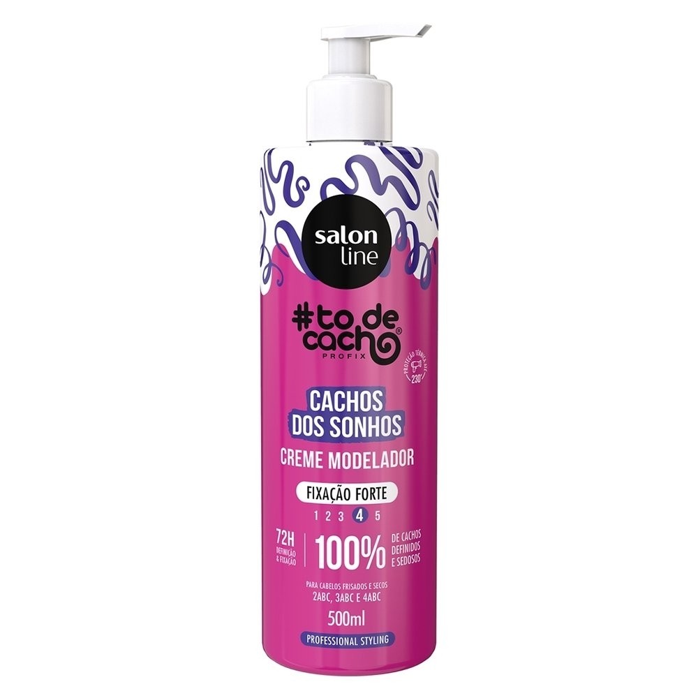 Creme Modelador Cachos dos Sonhos Fixa??o Forte 1 Creme Modelador Salon Line Cachos dos Sonhos Fixação Forte 500ml