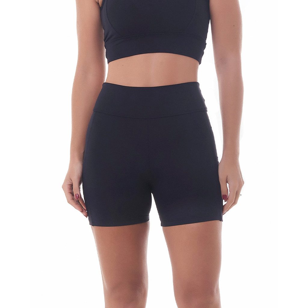 Short Fitness Poliamida Preto SND - UV50+ 1 Short Fitness Poliamida Preto SND - UV50+