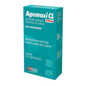 Agemoxi CL 250mg Antimicrobiano Cães E Gatos 10 Comprimidos - Agener União