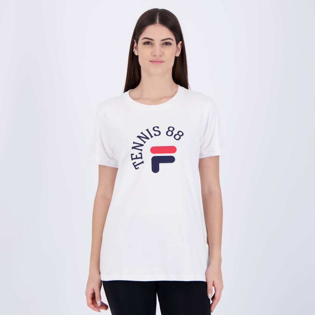 Camiseta Fila Court Feminina Branca 1 Camiseta Fila Court Feminina Branca