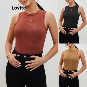 Regata Lisa Sem Manga Feminina - Marrom/Preto/Cáqui