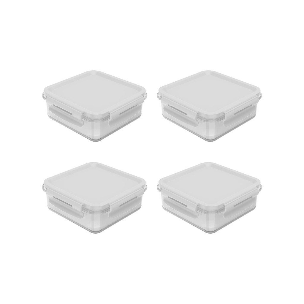 Potes Organizadores Geladeira Click Branco 4 Pe?as 1 Potes Organizadores Geladeira Click Branco 4 Peças