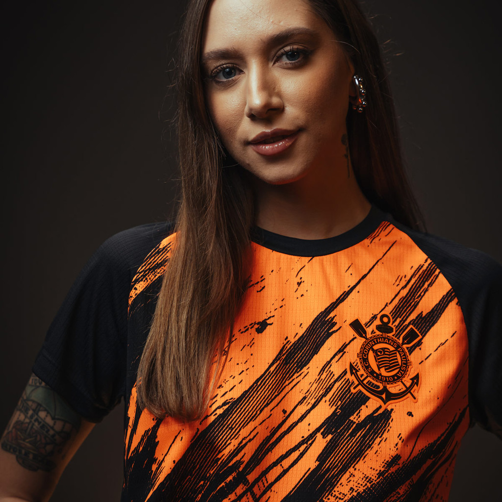Camisa Corinthians Feminina Rajados Oficial 1 Camisa Corinthians SCCP Rajados Feminina Oficial