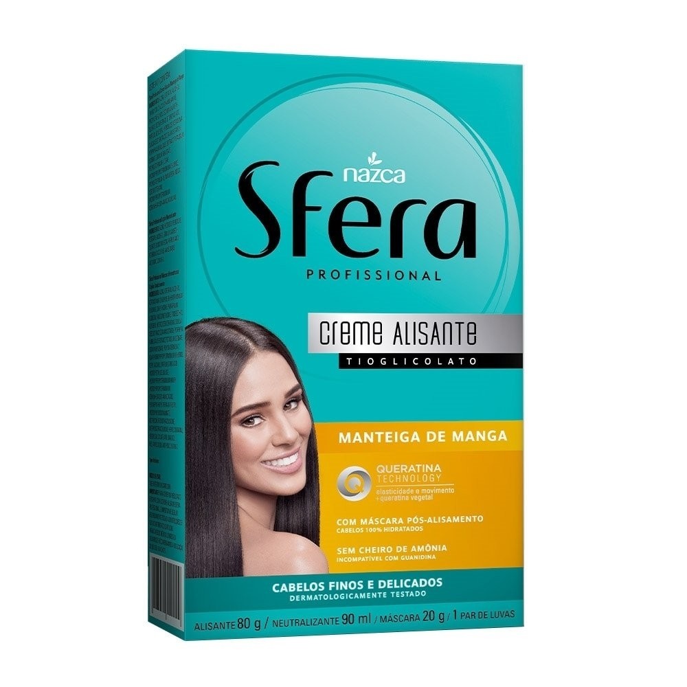Alisante Sfera Manga Queratina - Liso Duradouro 1 Alisante em Creme Sfera Manteiga de Manga/Queratina