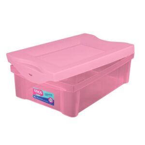 Caixa Organizadora Plástica Rosa 13,5L
