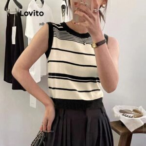 Blusa Listrada Gola Contrastante LNA Feminina