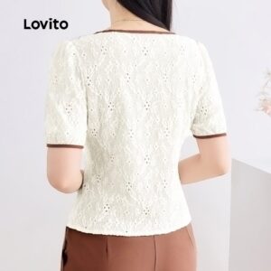 Blusa Lisa Colorblock Bordada Feminina