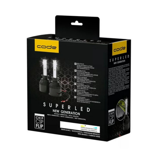 L?mpadas LED Automotivas CSP 8000K 12V 6400lm 1 Kit Super Led Par de Lâmpadas Code 8000k 12v H1 6400 Lúmens Chip Csp