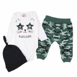 Conjunto Bebê Estampa Estrela 3 Peças