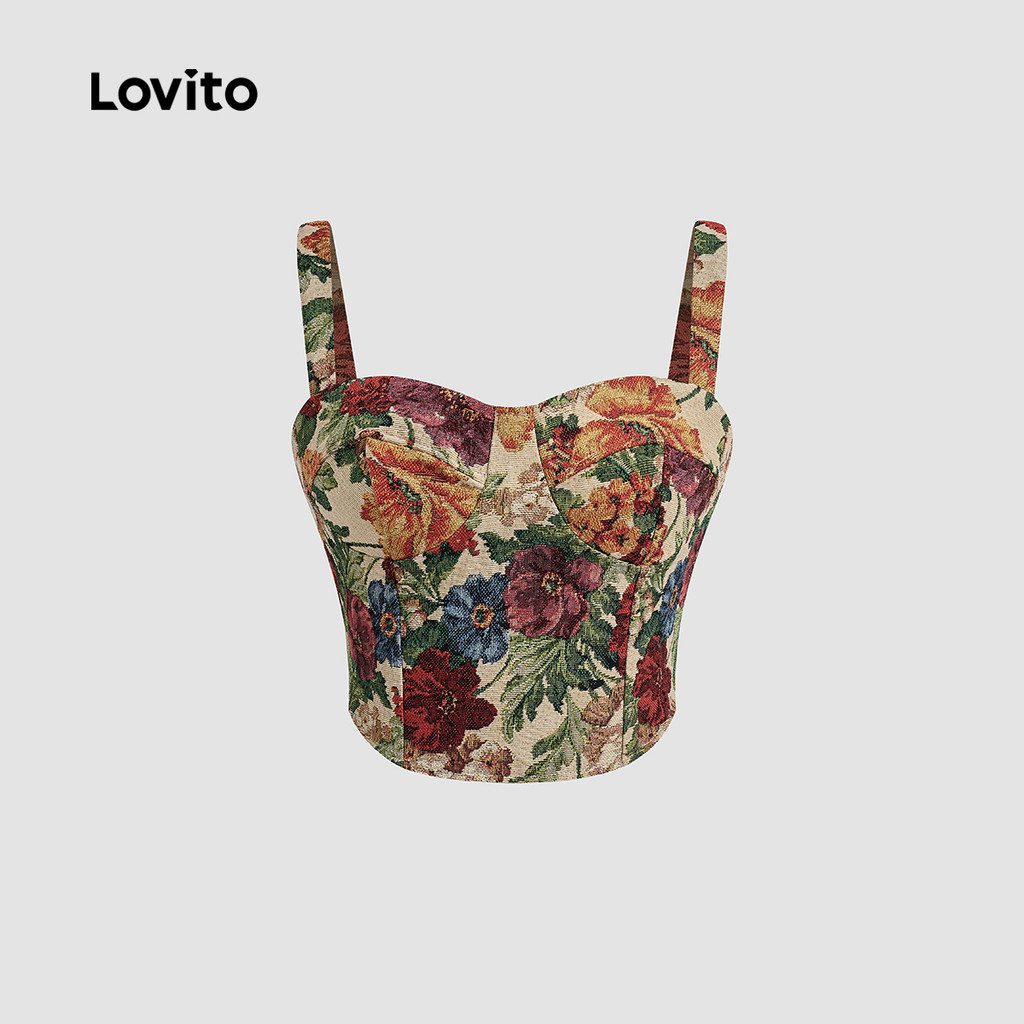 Regata Floral Elegante Feminina Poli?ster 1 Regata Floral Elegante Feminina Poliéster