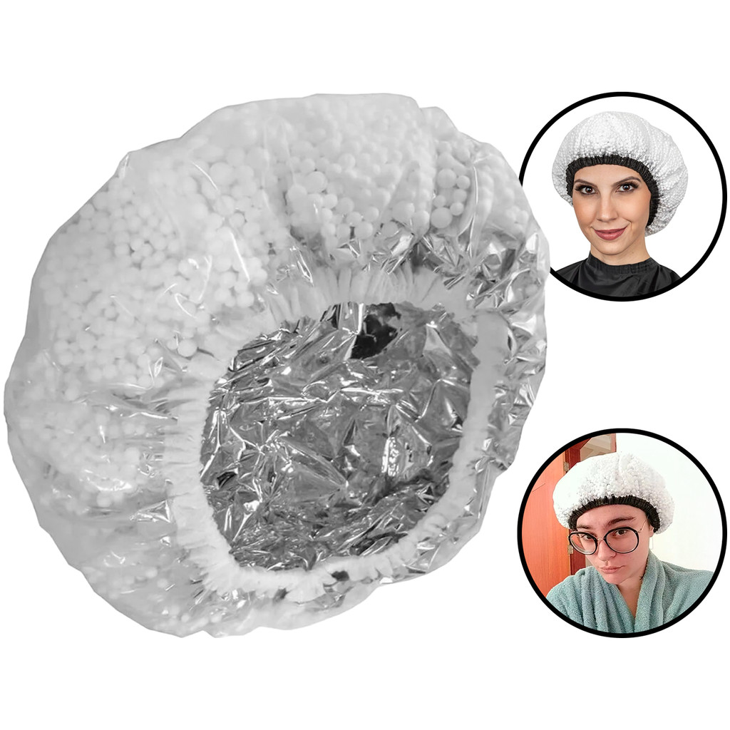 Touca T?rmica Metalizada Isopor M?xximo 1 Touca Térmica Metalizada Com Isopor Para Hidratação Nutrição Tratamento Capilar Banho Salão Profissional