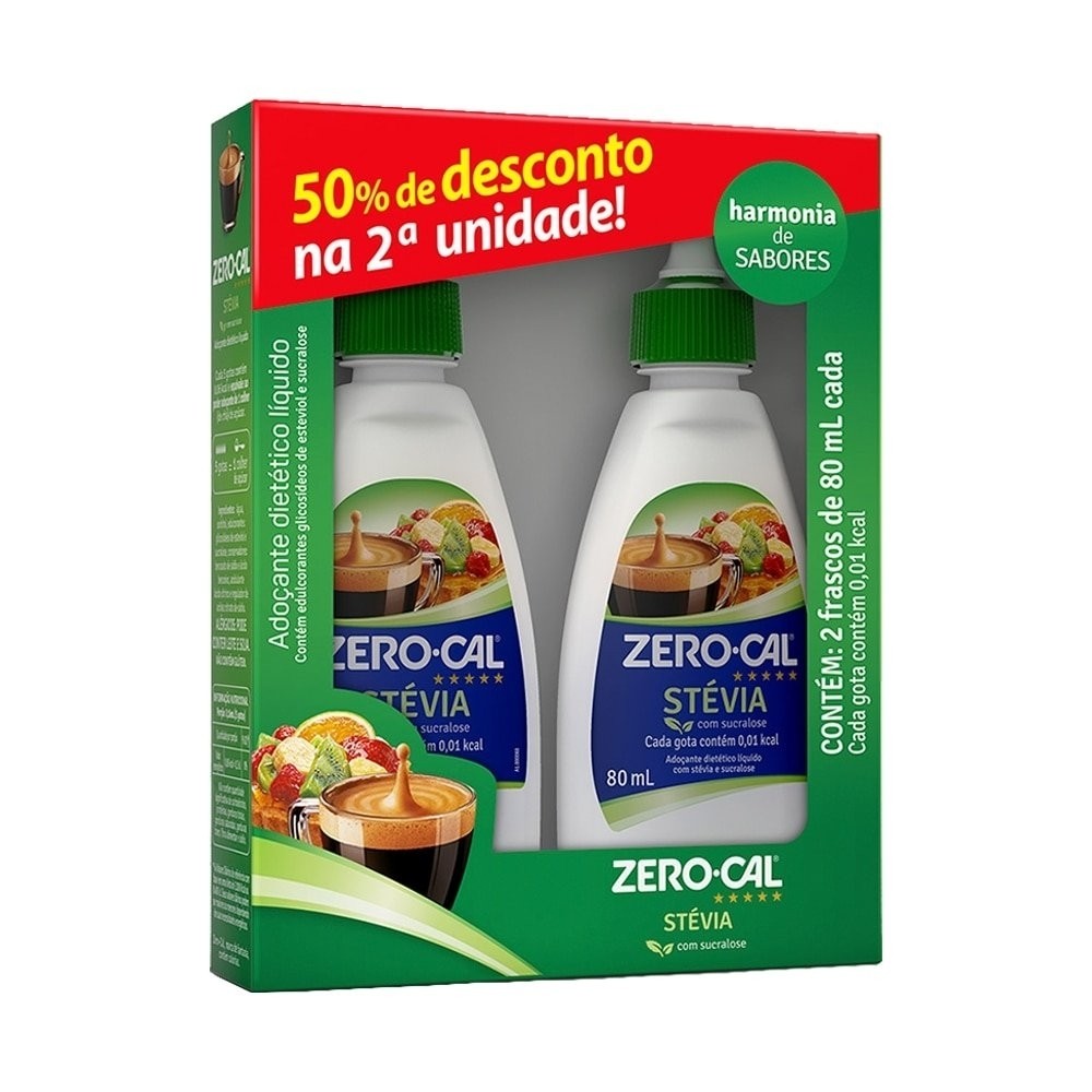 Ado?ante Stevia 80ml - 2 Unidades Zero Cal 1 Adoçante Stevia 80ml - 2 Unidades Zero Cal