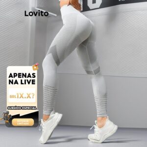 Legging Esportiva Lisa com Recortes Feminina