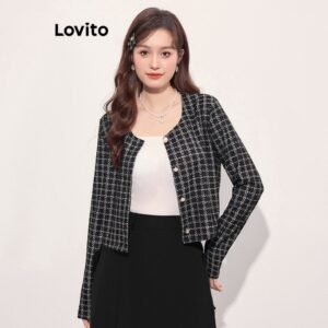 Casaco Feminino Xadrez Casual Outono/Inverno