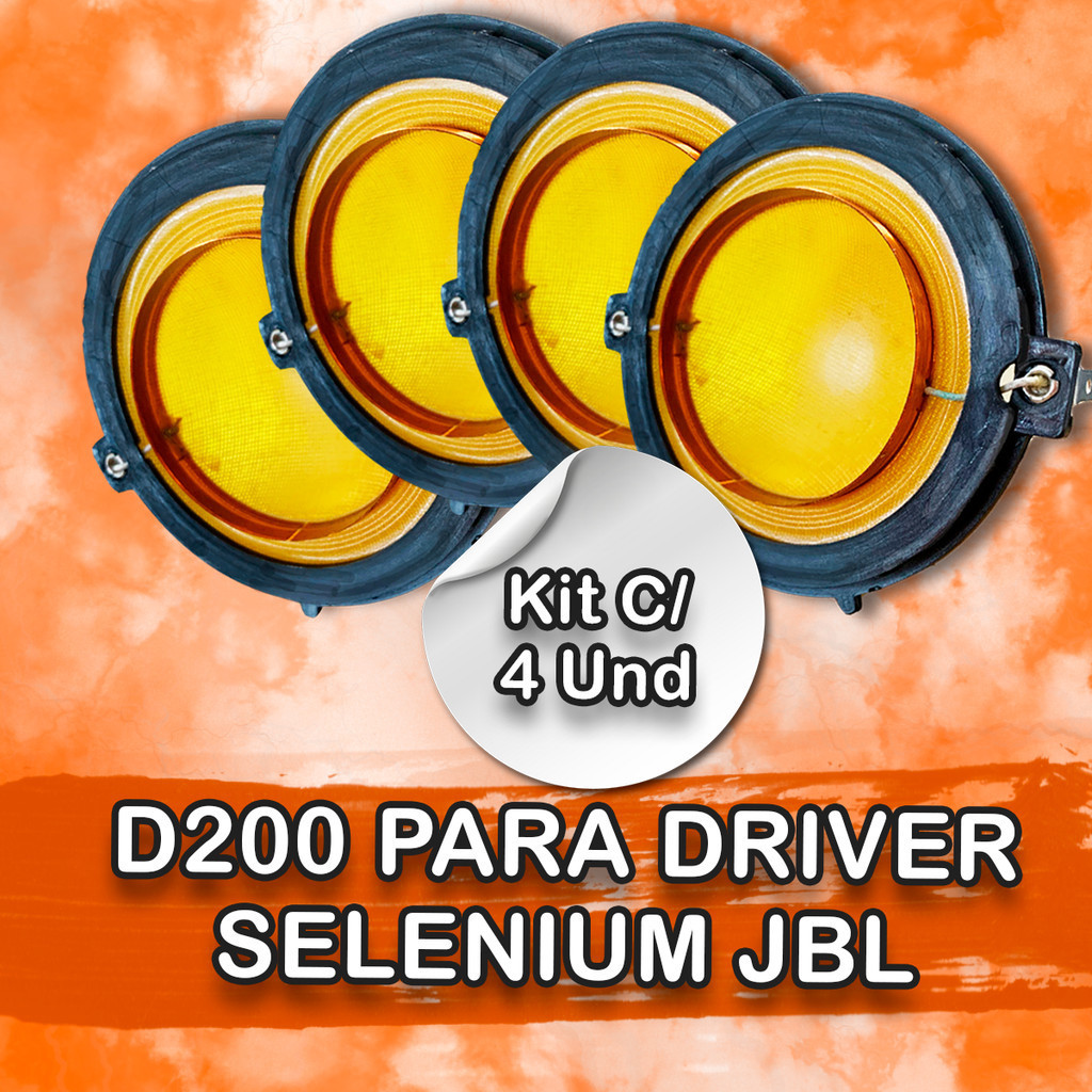 Kit 4 Reparos Driver D200 8 Ohms Fen?lico 1 Kit(4)Reparo Compatível com Driver Auto Falante D200 Rms 8 Ohms alta qualidade Diafragma Fenólico