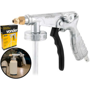 Pistola Alumínio Aplicadora Emborrachamento Para Funilaria Bate Pedra Bico Flexível 220mm Vonder