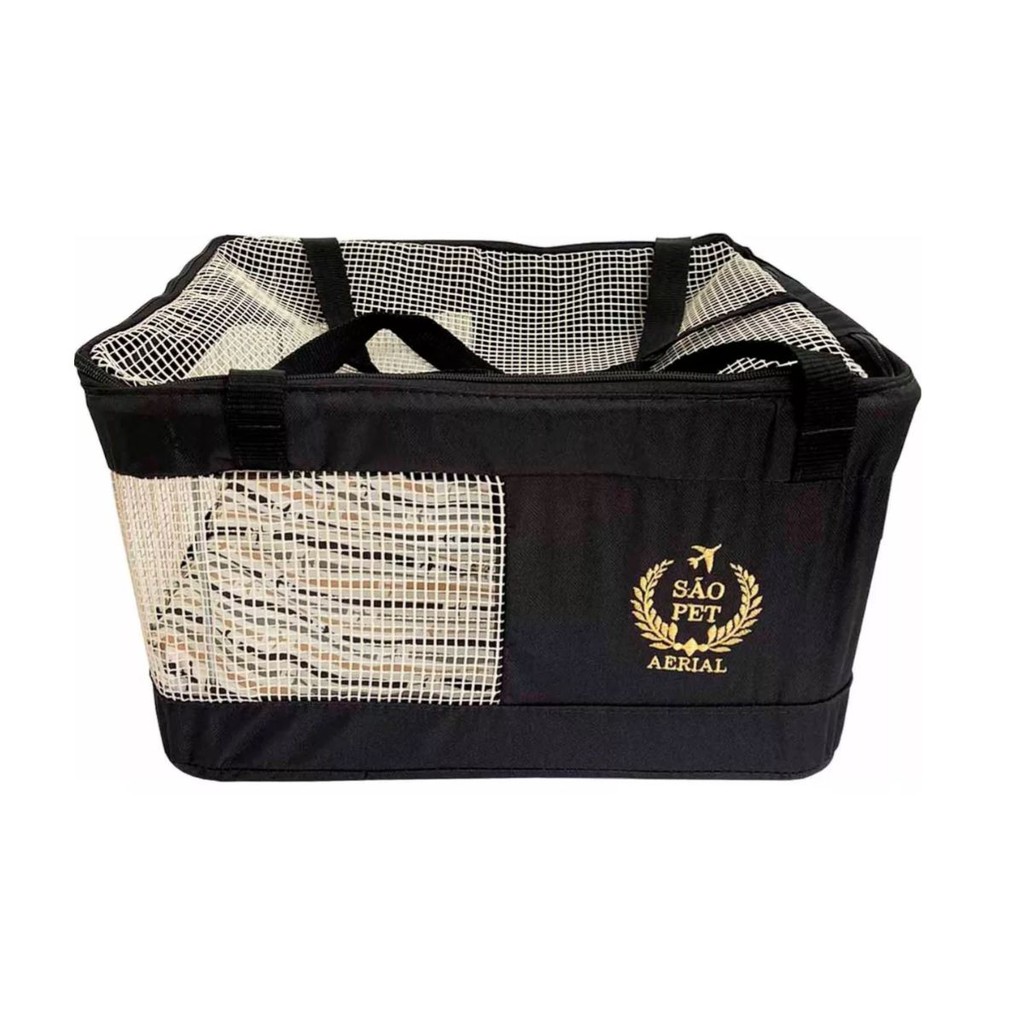 Bolsa Transporte A?reo Pet Gol Preta 1 Bolsa São Pet Transporte Aéreo Pet Gol 43X32X24 cm Preta