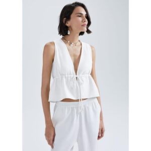 Blusa Feminina Decote V Linho Hering