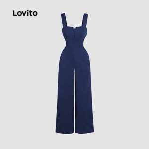 Macacão Plissado Liso para Mulheres