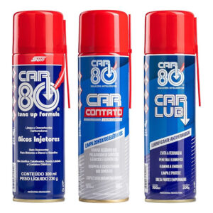 Kit Manutenção Car 80 - Lubrificante, Limpa Elétrico, Descarbonizante