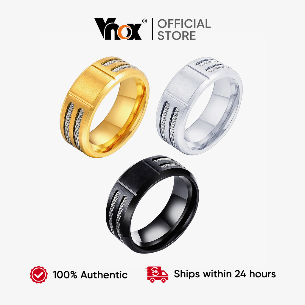 Anel Letra Inicial Personalizada A?o Inoxid?vel Vnox 1 Anel Letra Inicial Personalizada Aço Inoxidável Vnox
