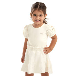 Conjunto Infantil Menina Bordado Colorittá Bege