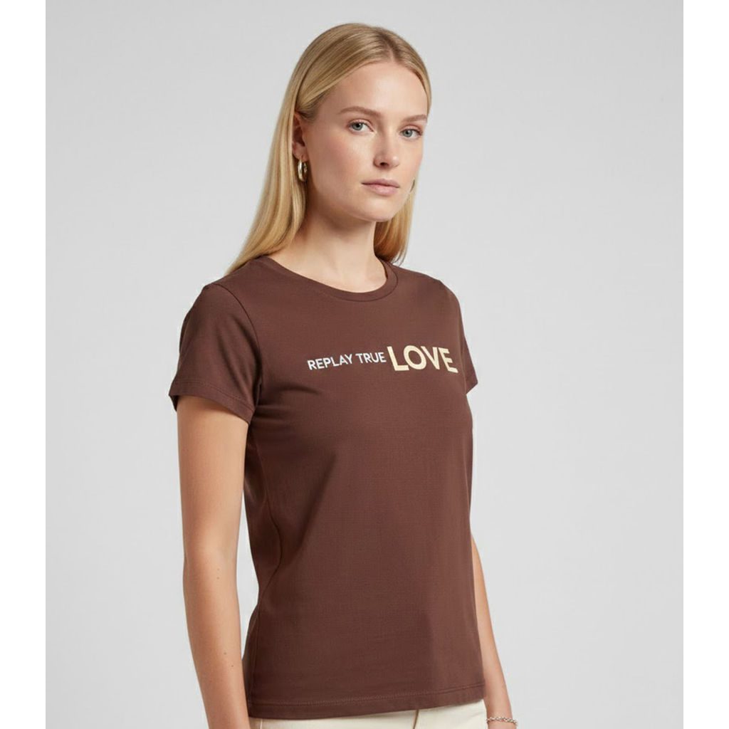Blusa Feminina Estampa Infinita Cotton Marrom 1 Blusa Feminina Estampa Infinita Cotton Marrom