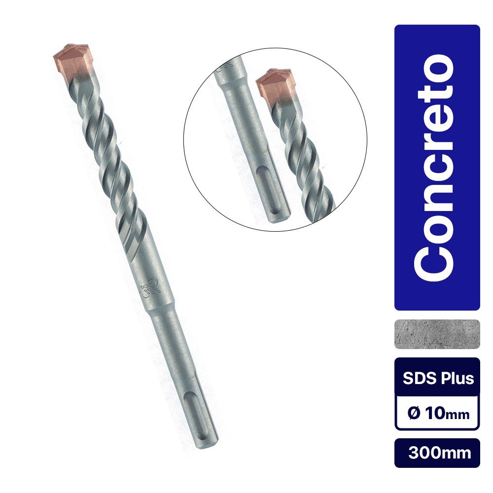 Broca Concreto SDS Plus 10x300 MTX 1 Broca wídea para concreto 10 x 300 mm SDS Plus - 7104055 MTX