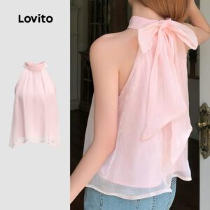 Topo Casual Duplo Camada Rosa Feminino