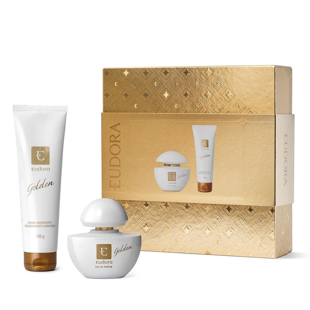 Kit Eudora Golden Presente Natal - Perfume + Hidratante 1 Eudora Golden Kit Presente Natal: Eau de Parfum 35ml + Creme Hidratante Desodorante Corporal 100g