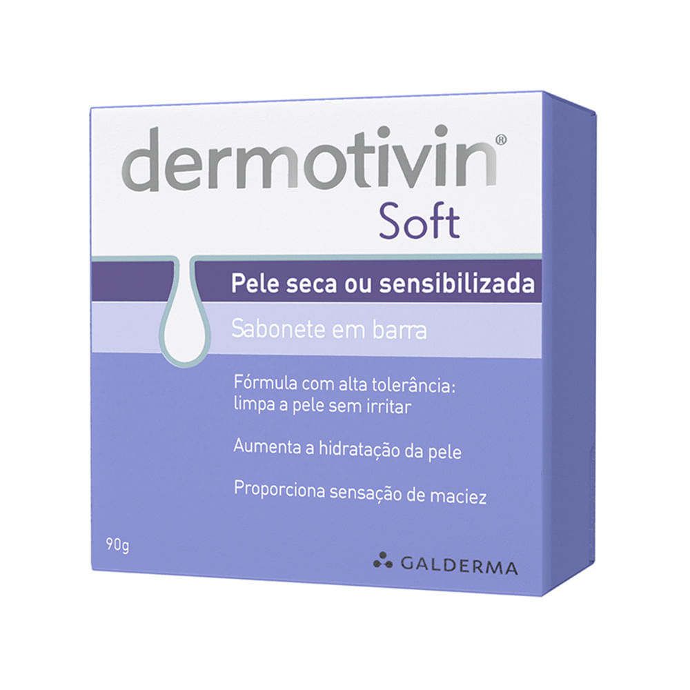 Dermotivin Soft Sabonete Pele Seca Sens?vel 90g 1 Dermotivin Soft Sabonete em Barra para Pele Seca ou Sensibilizada 90g