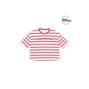 Camiseta Feminina Listrada Vermelha