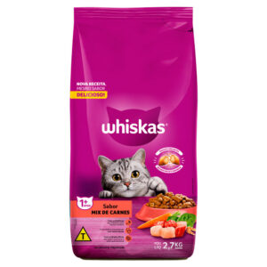 Ração Gatos Whiskas Adulto 2,7kg Sabor Mix Carne