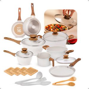 Conjunto Panelas Antiaderente 16 Peças Marmor