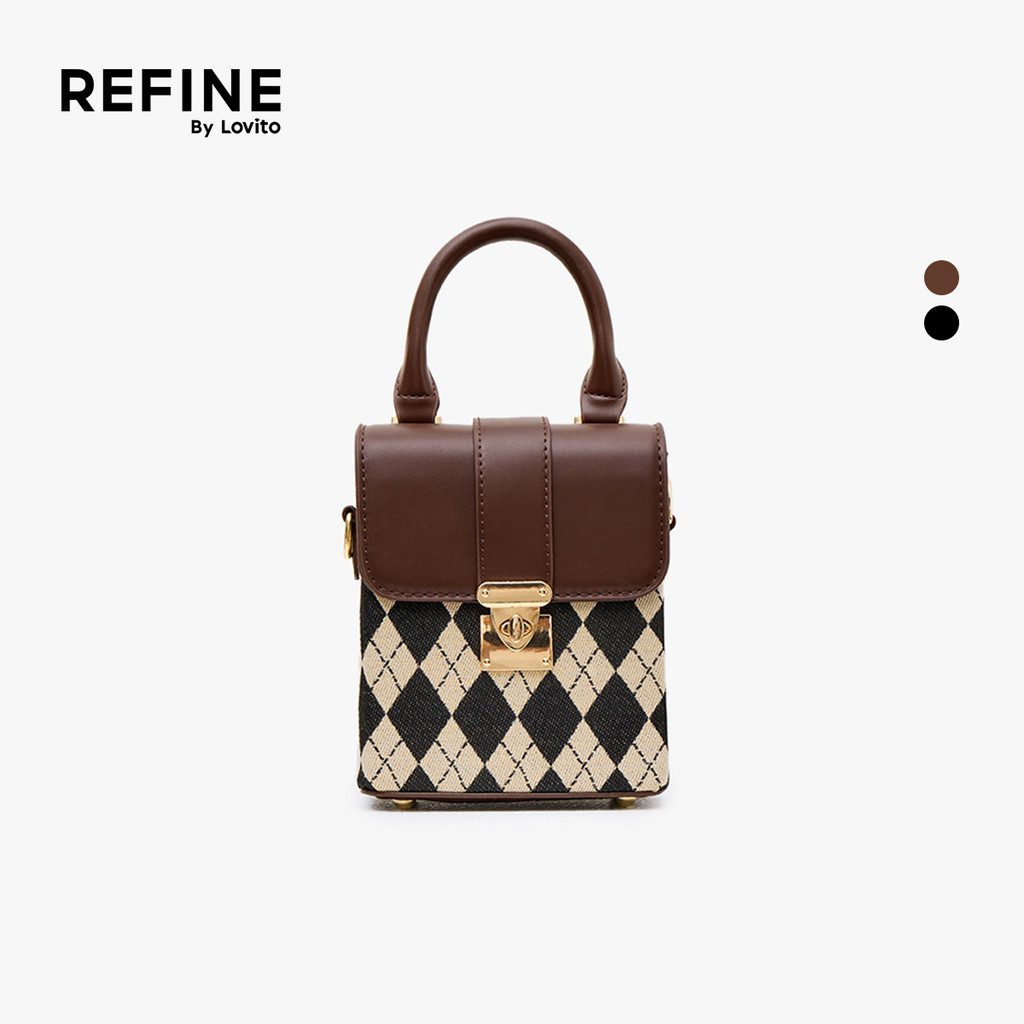 Bolsa de Ombro Argyle Casual Feminina 1 Bolsa de Ombro Argyle Casual Feminina