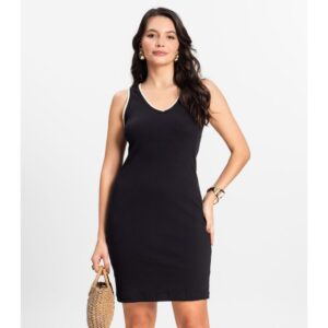 Vestido Curto Ribana Preto Decote V