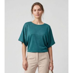 Blusa Feminina Manga Curta Verde Infinita