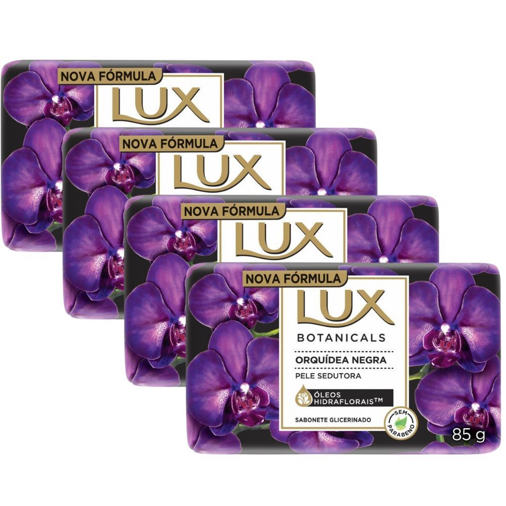 Sabonete Lux Botanicals Orqu?dea Negra 85g 1 Kit 4 Sabonete em Barra Lux Botanicals Orquídea Negra 85g