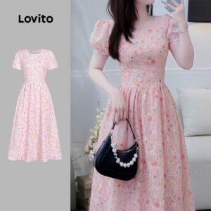 Vestido Boho Floral Rosa Primavera/Verão