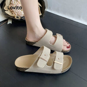 Lovito Sandálias Planas Casuais para Mulheres LFA106055