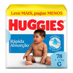 Fralda Huggies Rápida Absorção G - 78 Unidades