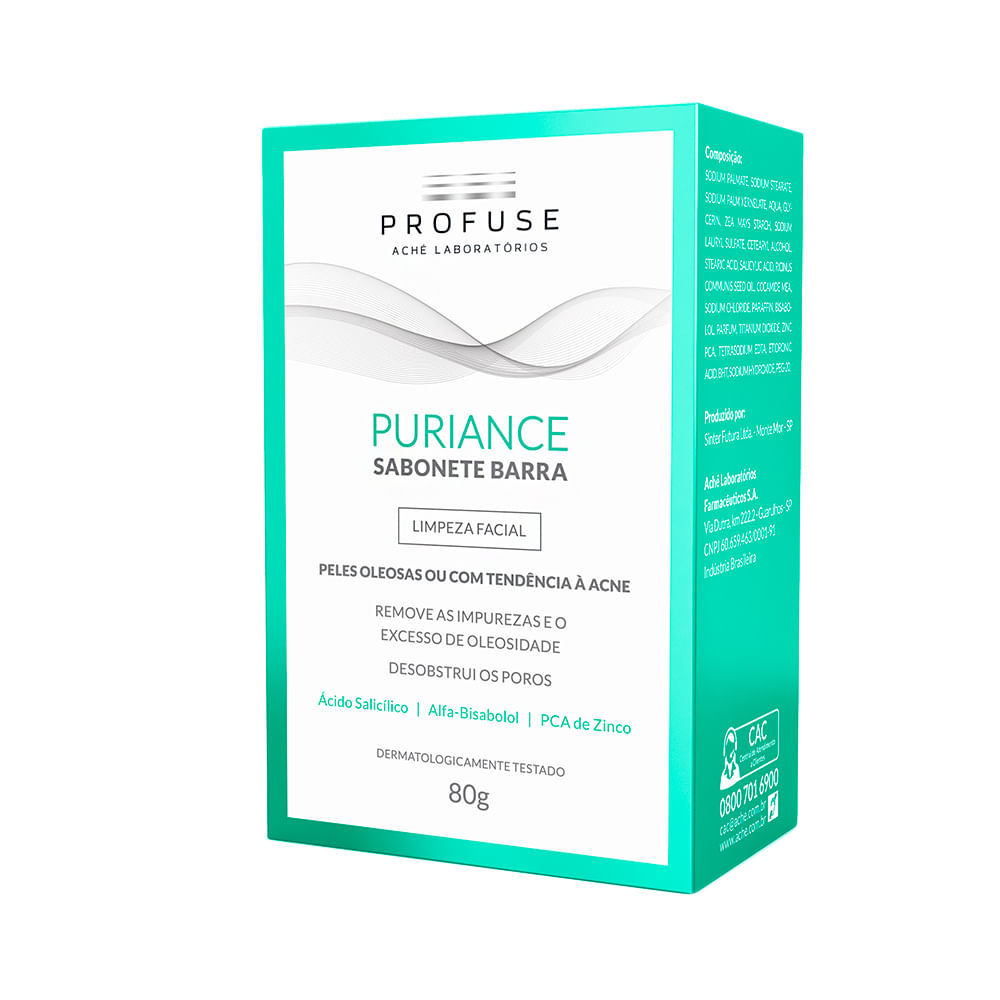 Puriance Profuse Sabonete Acne Oleosa 80g 1 Puriance Profuse Sabonete em Barra com 80g