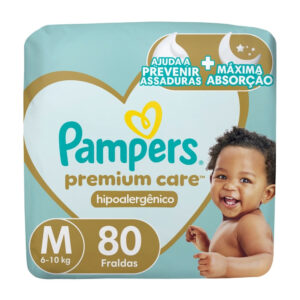 Fralda Pampers Premium Care M 80 Unidades