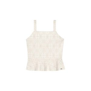 Regata Peplum Devorê Algodão Bege Feminina